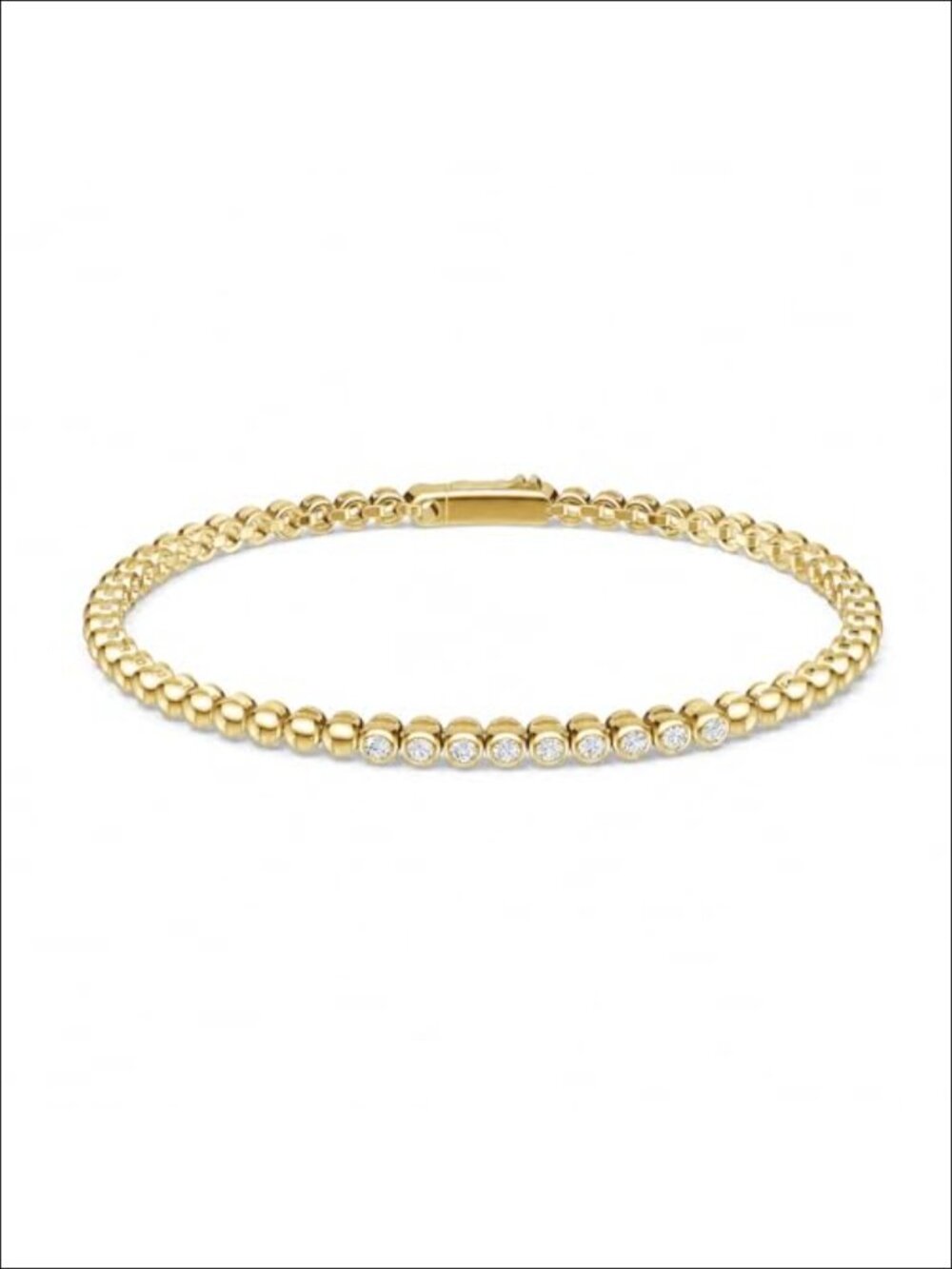 18K Gold Plated Moissanite Tennis Bracelet, 7.5 Inch, Elegant Fine Jewelry